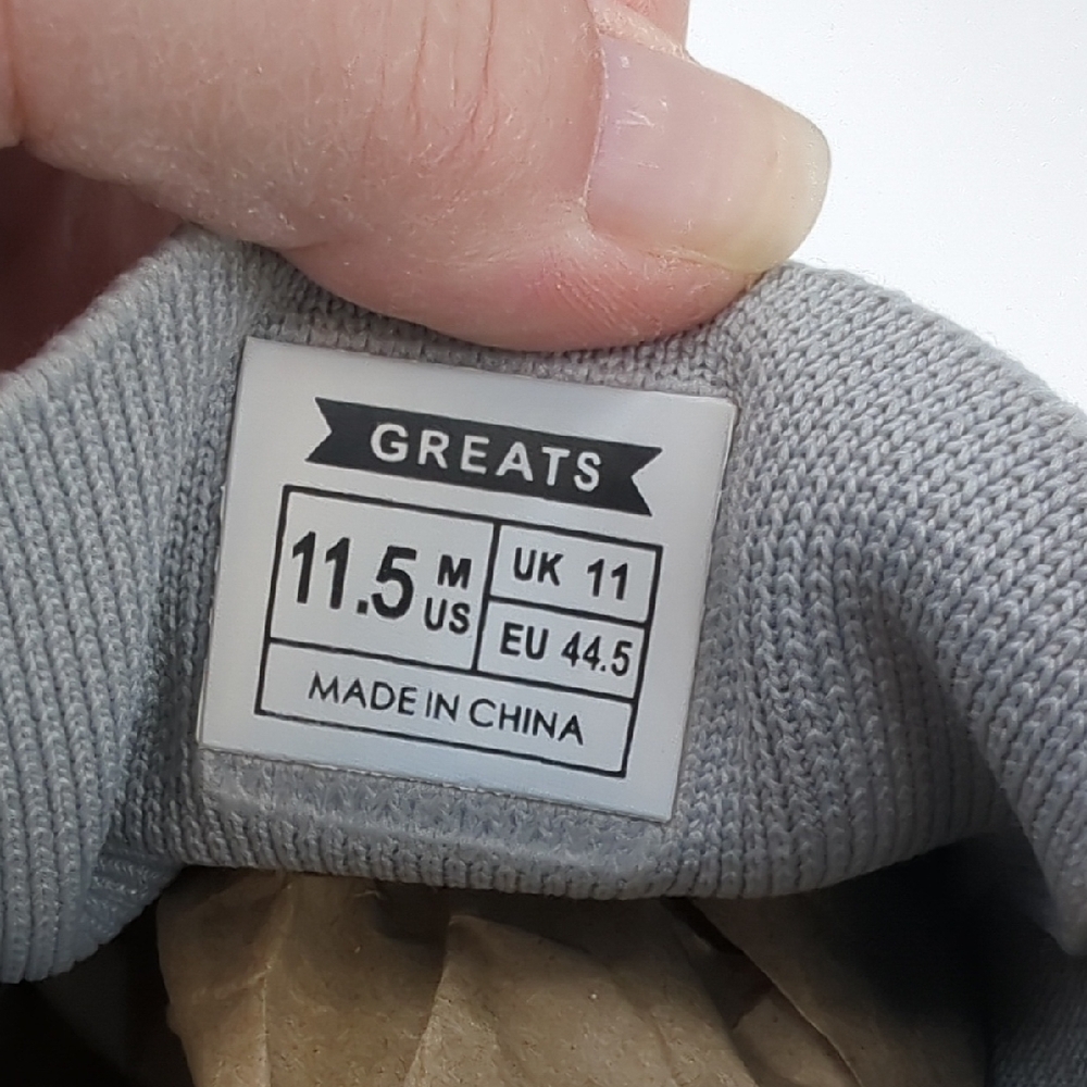 GREATS The Royale Knit Sneakers Grey/White Men's Sz 11.5 - Picture 8 of 9